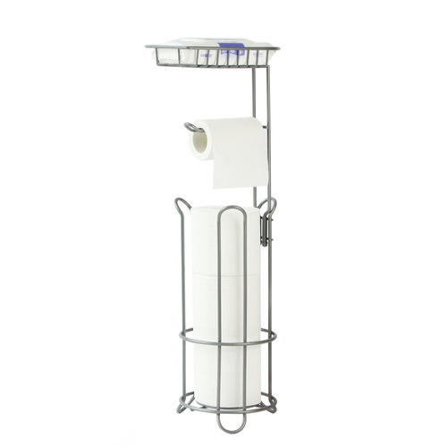 Vertical paper towel holder floor-mounted household toilet bathroom tissue holder storage shelf toilet paper storage rack cross-border iron scroll paper holder