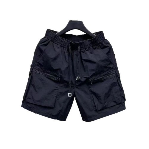 Summer thin outdoor work shorts, men's loose casual quarter pants, quick-drying outer wear pockets, zipper breathable midpants