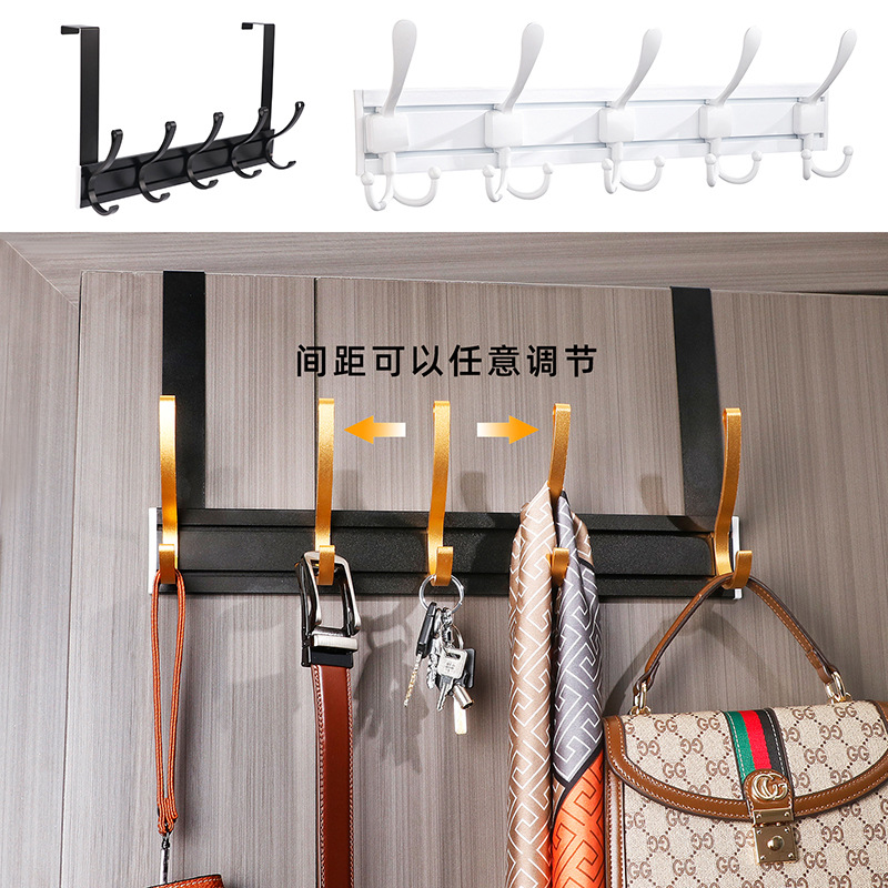 Door hook for hanging clothes, hats, and coats; bathroom coat hooks; wall-mounted hooks without drilling; manufacturer