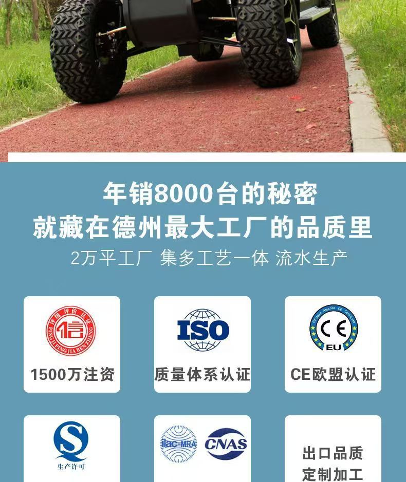 New Electric Golf Cart for Tourist Areas, Residential Communities, and Parks, 2-8 Seat Mobility Vehicle