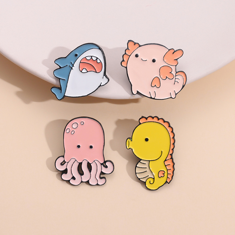 8g Weight Brooches Classification Holiday, Party Occasion Alloy, Metal Material Animal, Cartoon, Ocean, Dolphin, Octopus, Fish, Shark Pattern Unisex Gender Plating Design Cute Style Cute Pin Animal Cartoon Ocean Alloy Metal Plating Unisex Brooches 4