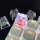 Cross-border original drop glue transparent butterfly key cap resin personalized cross shaft mechanical keyboard key cap single
