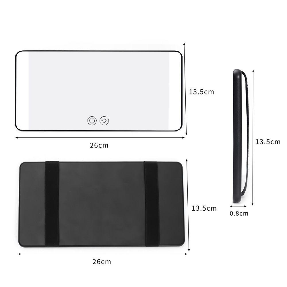 Car Sun Visor Led Touch Light Car Co-Pilot Visor Vanity Mirror High-Definition Car Vanity Mirror