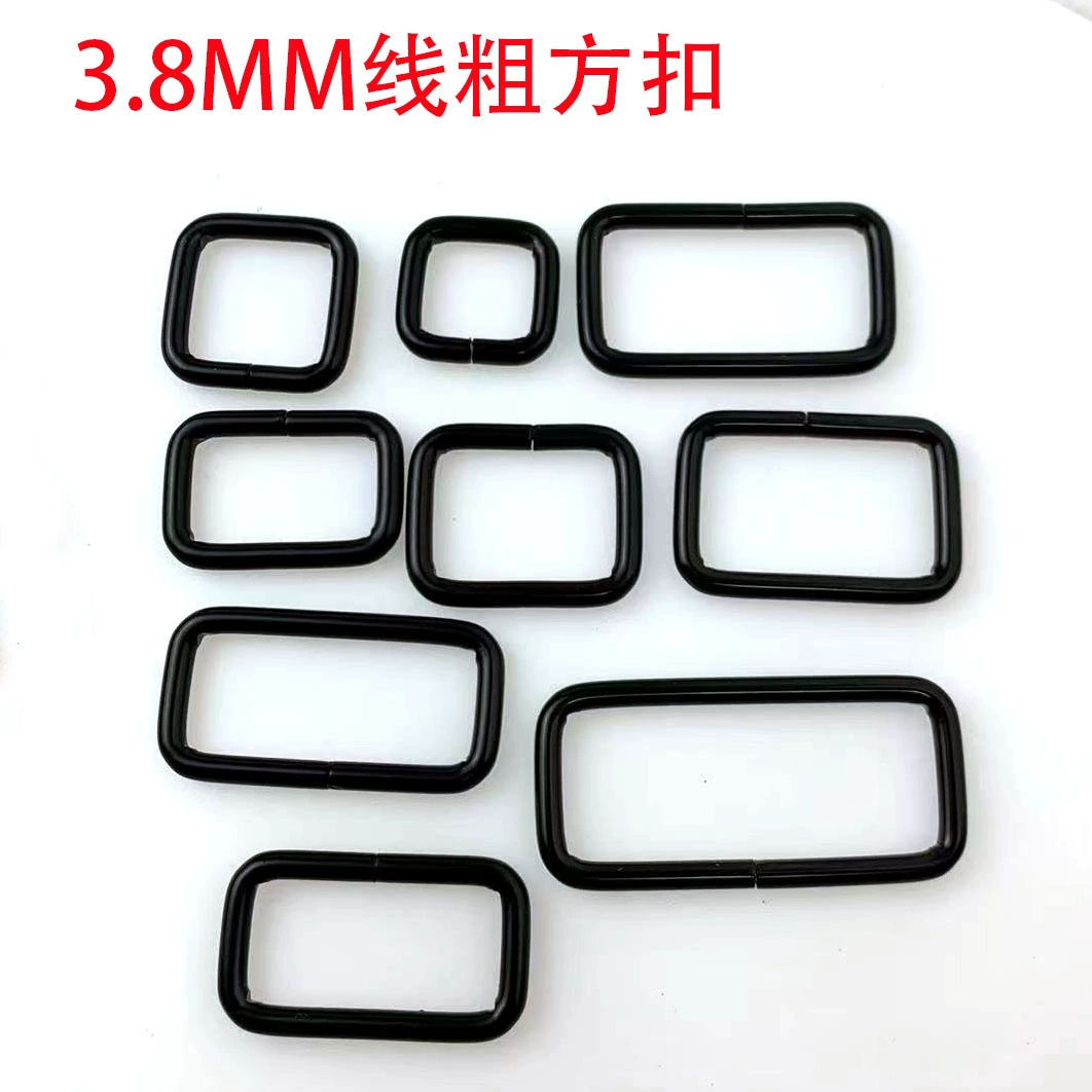 Электрофорез черный 3,8 мм железная проволока квадратная пряжка одежда металлическое соединение рот Пряжка Сумка кожаная декоративная пряжка слово