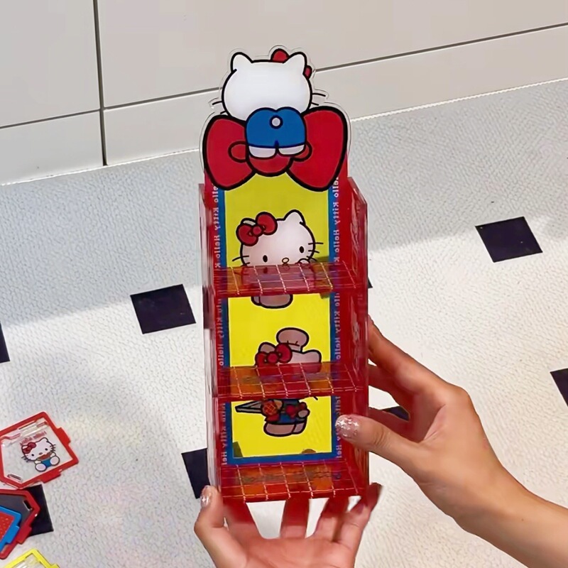 小紅書と同じかわいいハローキティ収納ボックスアクリル kt 猫キャンディボックスフリップトップデスクトップ収納ラック|undefined