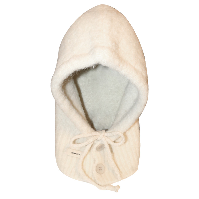 블루 발라 클라 바 모자 여성의 가을과 겨울 모자 스카프 원피스 울 블렌드 니트 따뜻한 귀 보호 캡