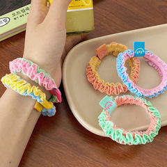 Korean-style cute candy-colored pleated edge hair tie sweet versatile hair band high elasticity hair tie hair accessories