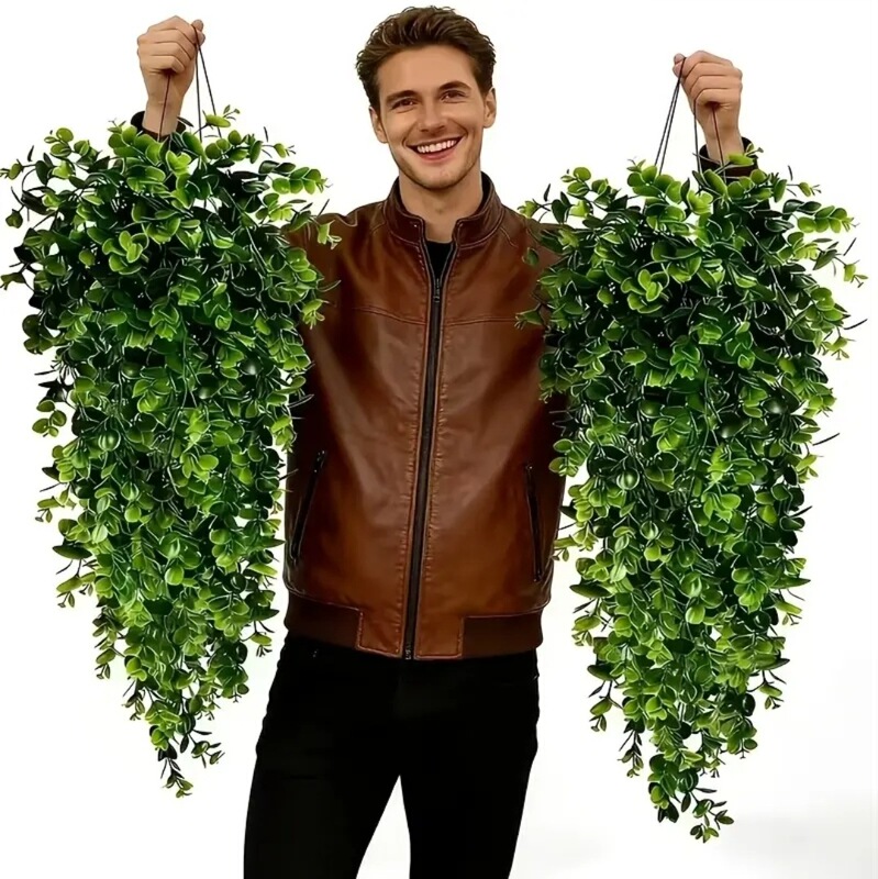 Artificial Hanging Vine Eucalyptus Money Leaf Plant for Home Decoration, Courtyard Greenery, Simulated Green Plant, Cross-Border Shipping