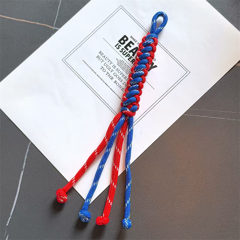 miu系彩色包包挂件挂饰手工编织钥匙挂件涤纶绳包芯鞋带绳钥匙扣|undefined