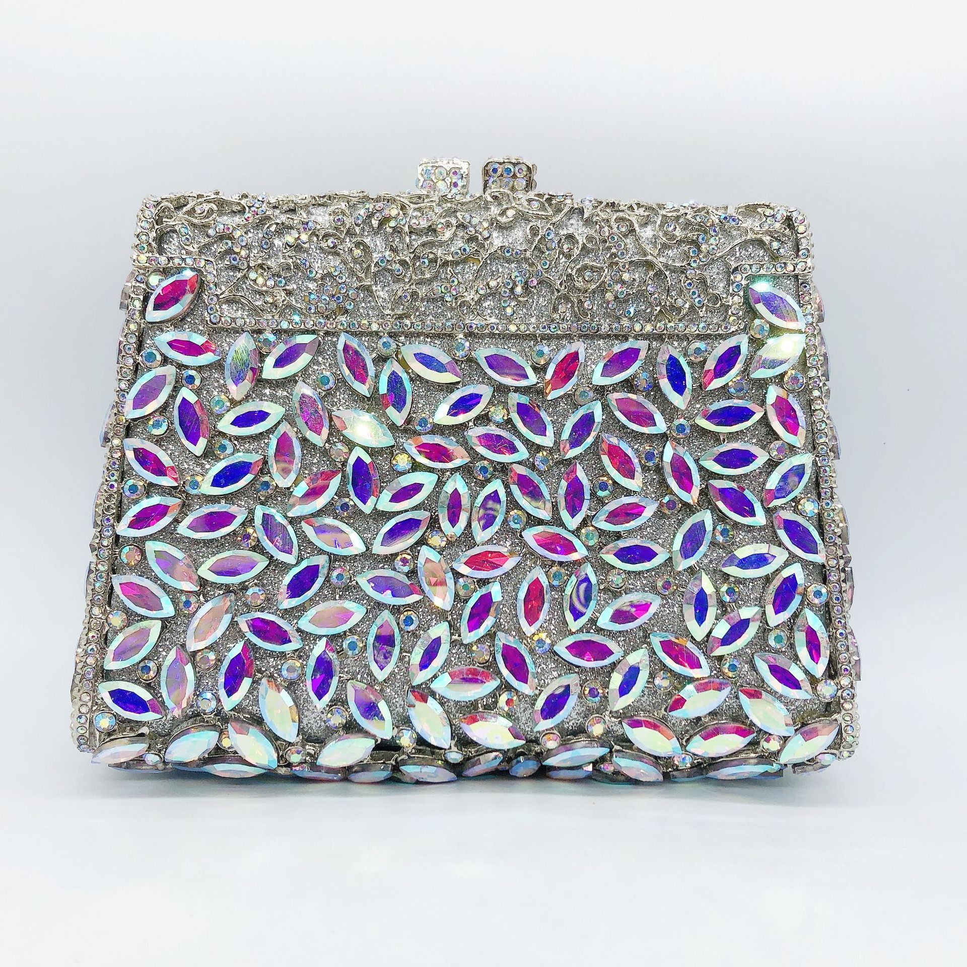 Bolsa de mano de mujer Aliexpress bolsas de diamante de vidrio metal hueco bolsas de cena bolsas de banquete