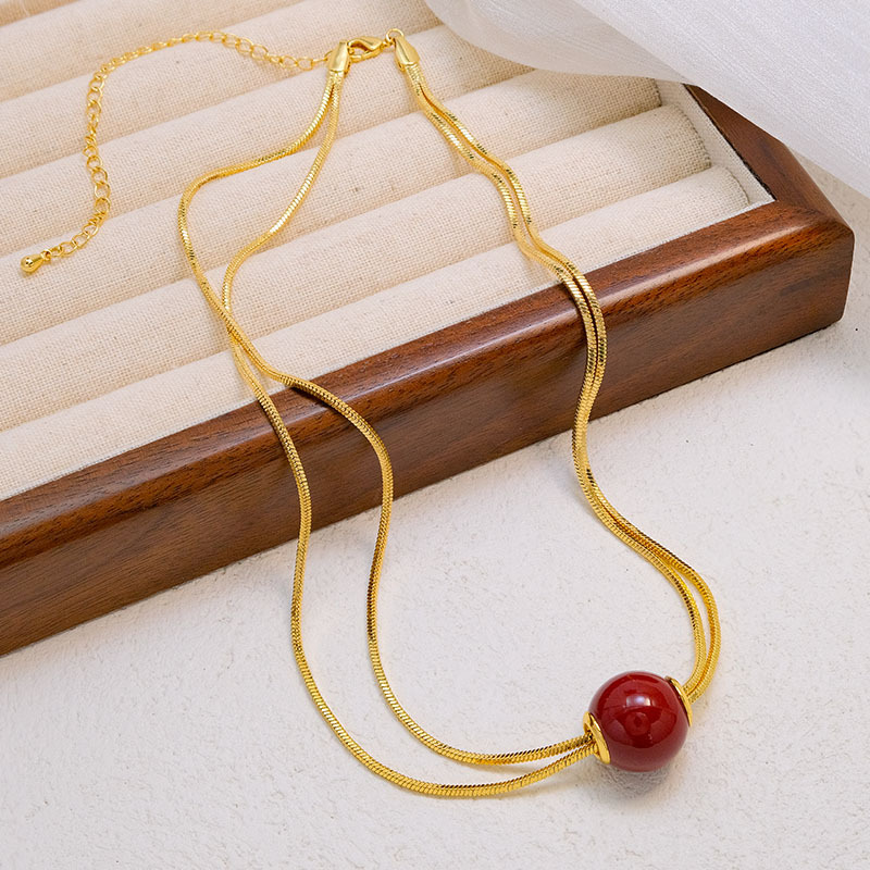 Red one bead bracelet
