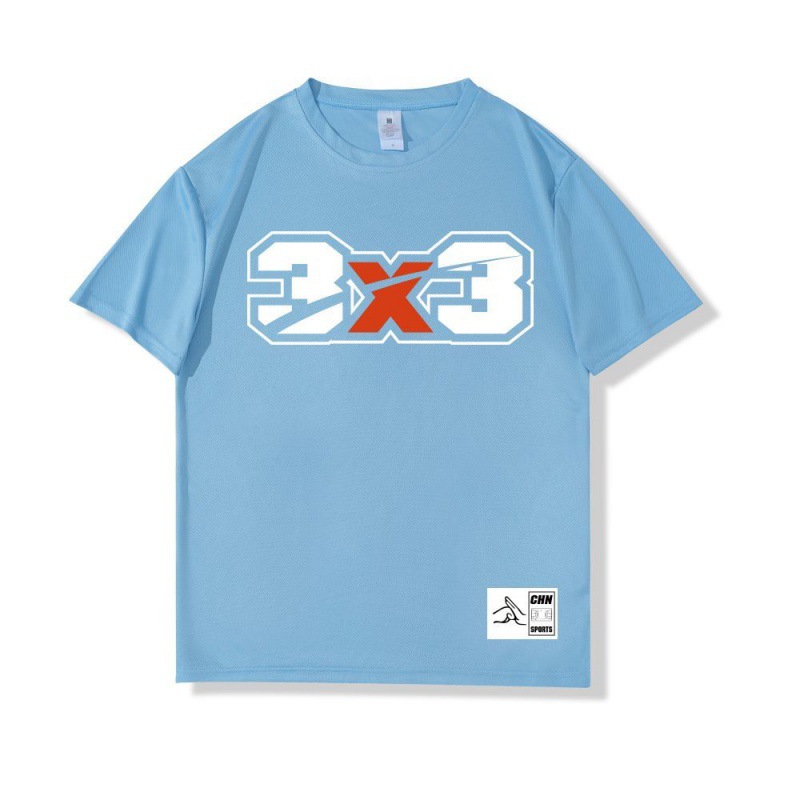 하이 퀄리티 3x3 스크래치 반팔 노스 캐롤라이나 블루 (화이트 라벨)