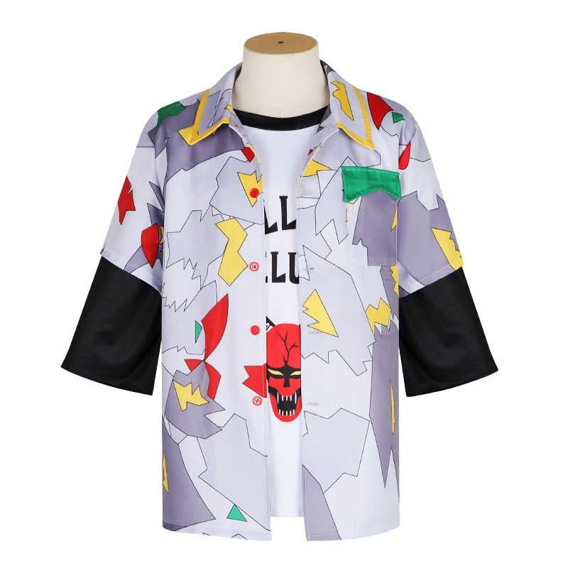 Strange story Season 4 cos clothing small 11Eleven striped dress shirt Dustin uniform T-shirt set