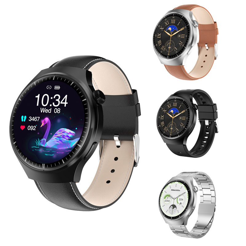 Watch4 Smart Watch with Round Dial, Health Monitoring, Multiple Sports Modes, Electronic Watch, Bluetooth Phone, Amazon