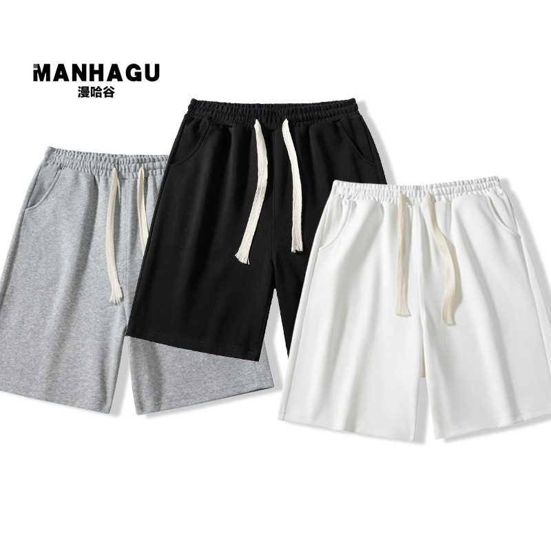 Lässige lockere Herren-Sports horts 2024 Sommer neue Baumwoll-Blockbuster-Herren-Plus-Size-Hosen