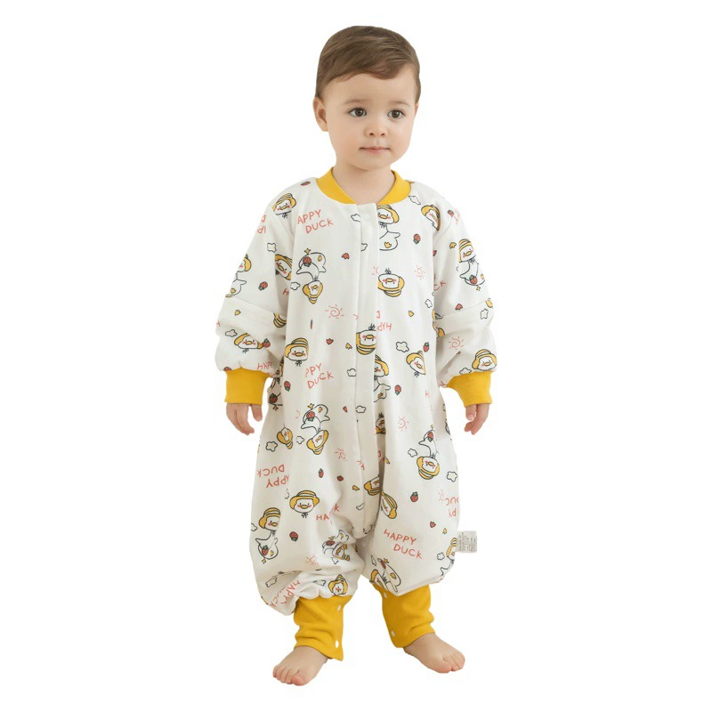 2025 детский спальный мешок, весенне-осенний двухслойный детский спальный мешок из чистого хлопка с разделенными штанинами, детский спальный мешок с кондиционером, противоударное одеяло для детского сада