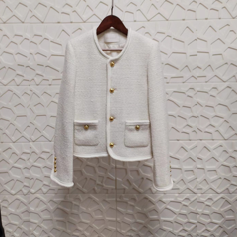 2024 New French Style Light Luxury Chanel Style Wool Coat Women's Winter Design Niche Slim-fit Short Top