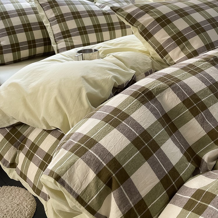 Juego de cuatro piezas de algodón 100 cama de dormitorio de algodón de tres piezas sábanas, edredón, funda de edredón, funda de edredón, cama individual para niños 4