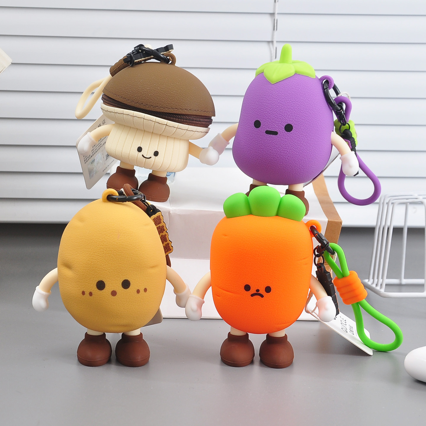 Q-Version Silicone Earphone Case Coin Purse Vegetable Series Cartoon Bag Storage Bag
