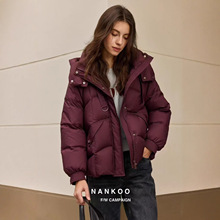 折扣品牌冬季女式外套澜卡羽绒服保暖长款多种款式90白鸭绒批发