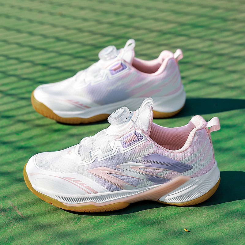 Zapatos de bádminton transfronterizos cómodos y transpirables zapatos deportivos de malla para niños zapatos de entrenamiento de perilla de amortiguación para hombres y mujeres zapatos de tenis de mesa