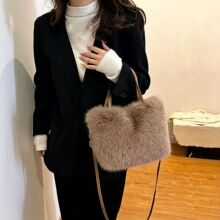 新款秋冬女包洋气时尚毛绒包托特手提包包女水桶单肩斜挎包毛毛包