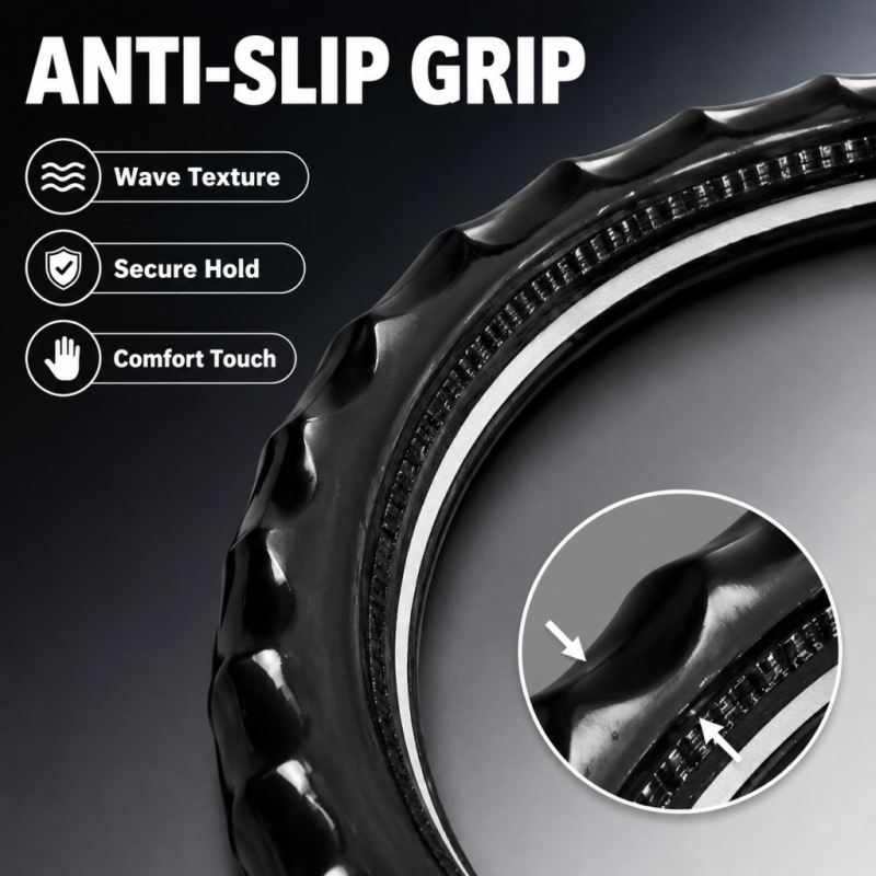Cross-Border Amazon Temu Hot-Selling Label-Applicable Dropshipping Car Steering Wheel Cover Suitable for 15inch Models with Inner Ring