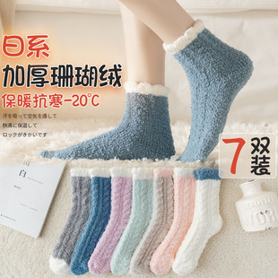 Plush Socks for Women, Autumn and Winter Warm Coral Fleece Sleep Socks, 2025 New Popular Wholesale from Zhuji Source Factory