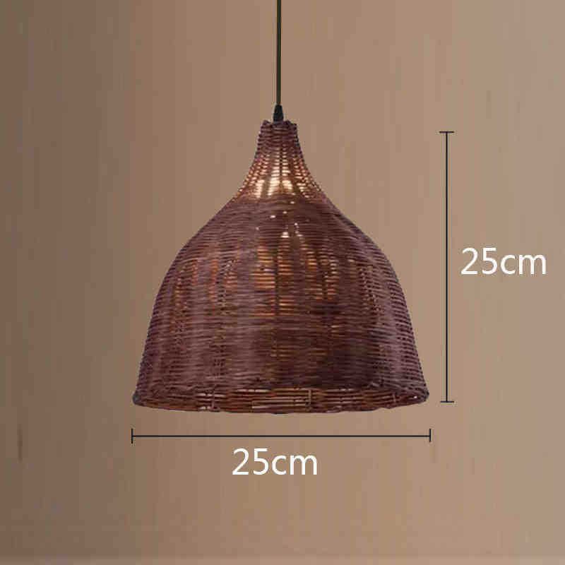 Lámpara de ratán ronda Nido Pájaro Casa sombrero paja bambú tejido lámpara creativa pastoral japonés retro balcón restaurante lámparas