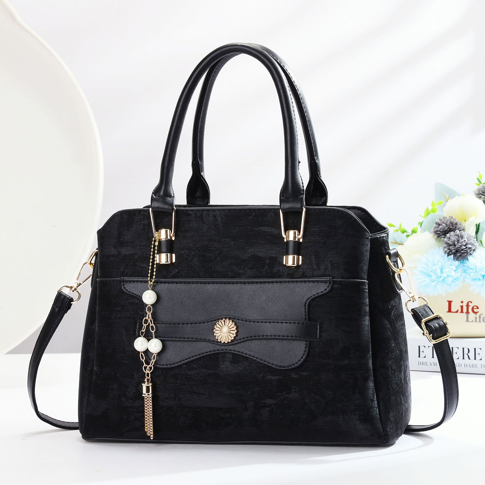 Casual de moda colgante bolso de mano temperamento atmósfera textura mochila de viaje diario mochila Handbag