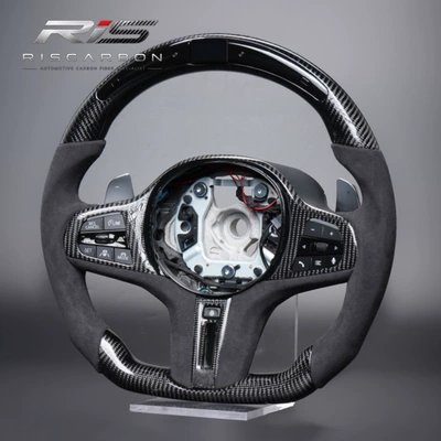 Steering wheel Carbon Fiber Suede Led