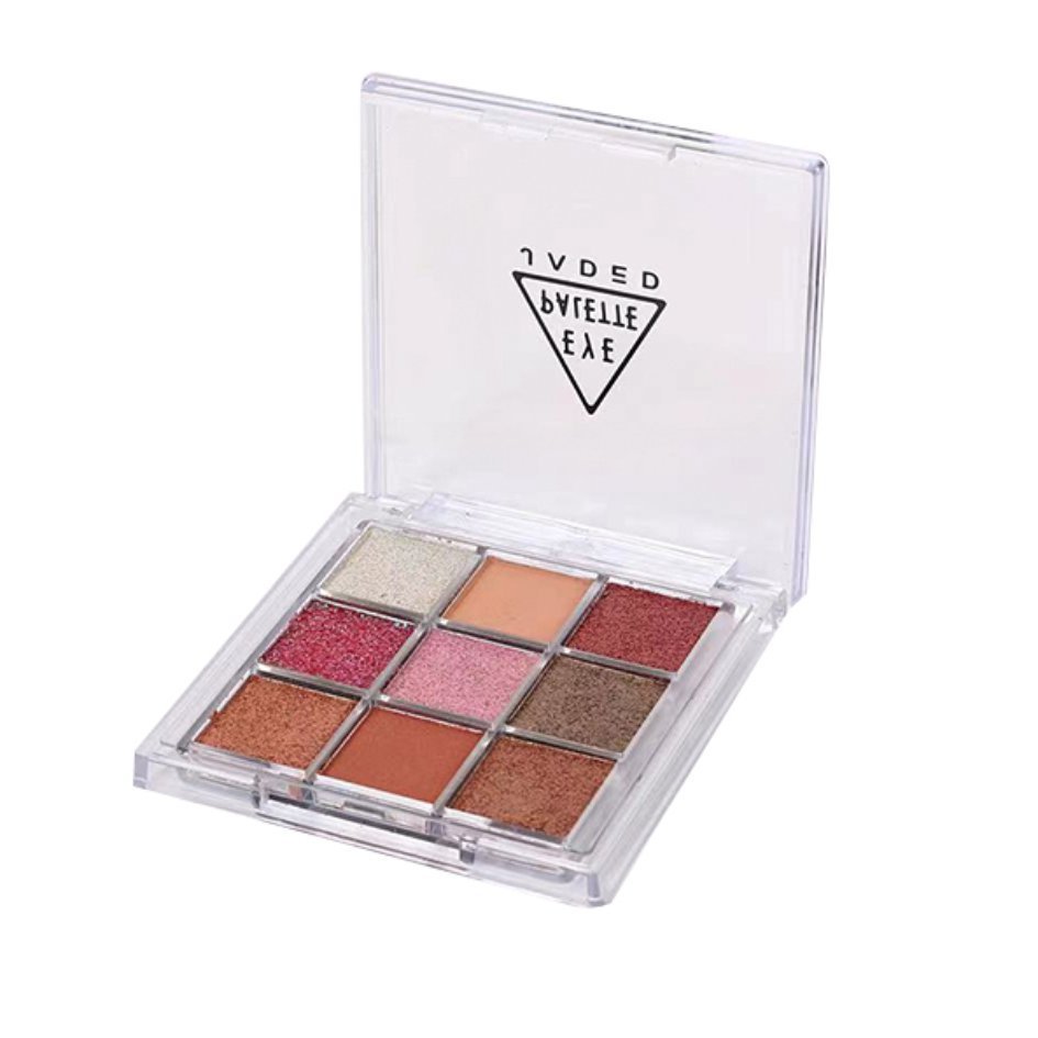 Sombra de ojos de nueve cuadrados de celebridades de Internet Super Fire Starry Sky Sparkle Sombra de ojos marrón anaranjado nacarado mate para principiantes baratos