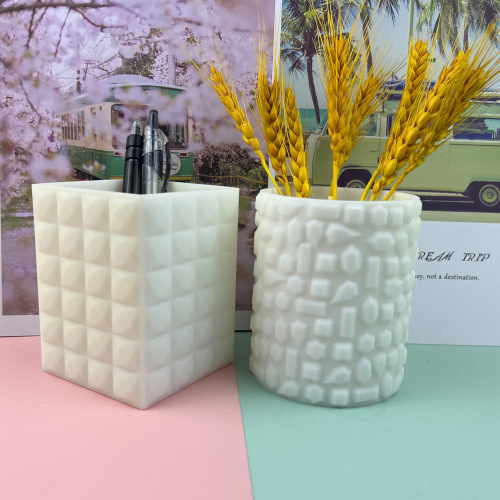 Fat Yaya DIY Diamond Pen Holder Epoxy Resin Mold, High-Gloss Finish, Desk Decoration & Storage Box, Silicone Mold
