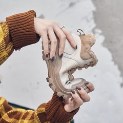 Martin boots for women 2024 winter new style plus velvet thickened cotton shoes Northeast anti-slip warm lace fashion snow boots