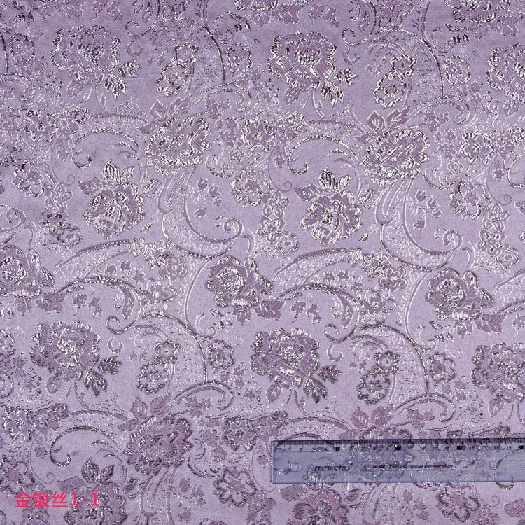 Spot Wholesale Snow Green Yarn-Dyed Brocade Jacquard Fabric 7 Colors Dark Pattern Rich Flower Gold Silk Silver Silk Fabric Jacquard Fabric