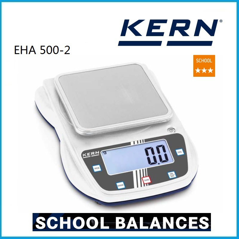 500g 学校紧凑型天平 坚固的不锈钢称重板 EHA 500-2 Kern品牌