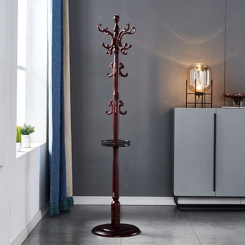 European birch coat rack household floor-standing bedroom clothes rack single pole vertical simple living room storage clothes rack