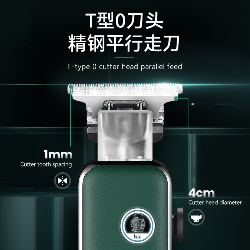 Kemei cortapelos eléctrico KM-5098 luminoso LOGO de alta potencia Mute cabeza de aceite talla Clipper USB profesional cortapelos