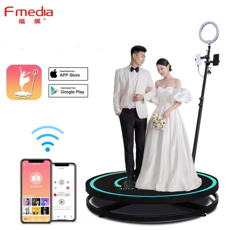 360 grados panorámicos surround photobooth broadcast en vivo soporte 3D modelado giratorio estación de fotografía en línea exhibición de disparo