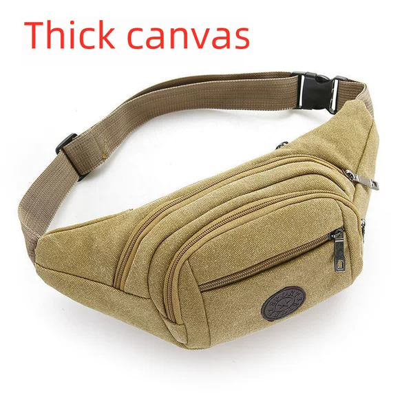New men's canvas waist bag running sports satchel multi-functional women's cash register waist bag site work bag wholesale