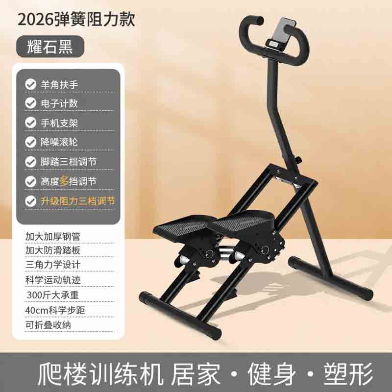 Máquina de ejercicios aeróbicos para el hogar, escaladora, stepper, máquina de subir escaleras, pequeña, de calidad de exportación, cuidadosamente seleccionada, con pasamanos.