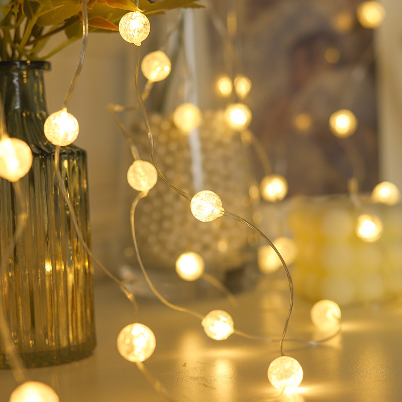 Cracked Glass Bead String Lights for Decoration, Solar-Powered Light String, Surprise Romantic Arrangement for Bedroom, Glass Ball Remote-Controlled Colorful String Lights Cracked Glass Bead String Lights for Decoration, Solar-Powered Light String, Surprise Romantic Arrangement for Bedroom, Glass Ball Remote-Controlled Colorful String Lights