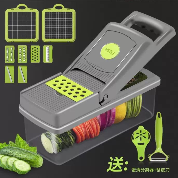 wish沥水厨房切菜神器切片器土豆切刨丝器擦丝多功能切菜器切菜机