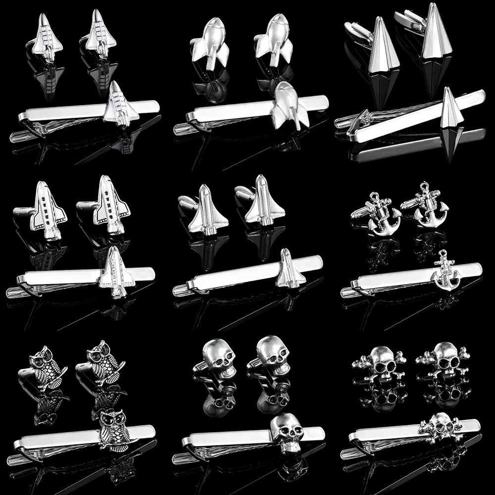 European and American fashion creative new aircraft owl tie clip men's business casual cufflinks suit accessories decoration