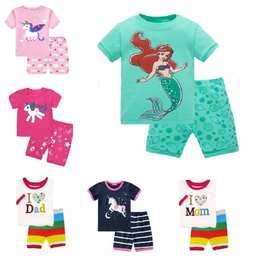 女孩短袖美人鱼家居服童装春夏夏款套装空调服卡通睡衣K153