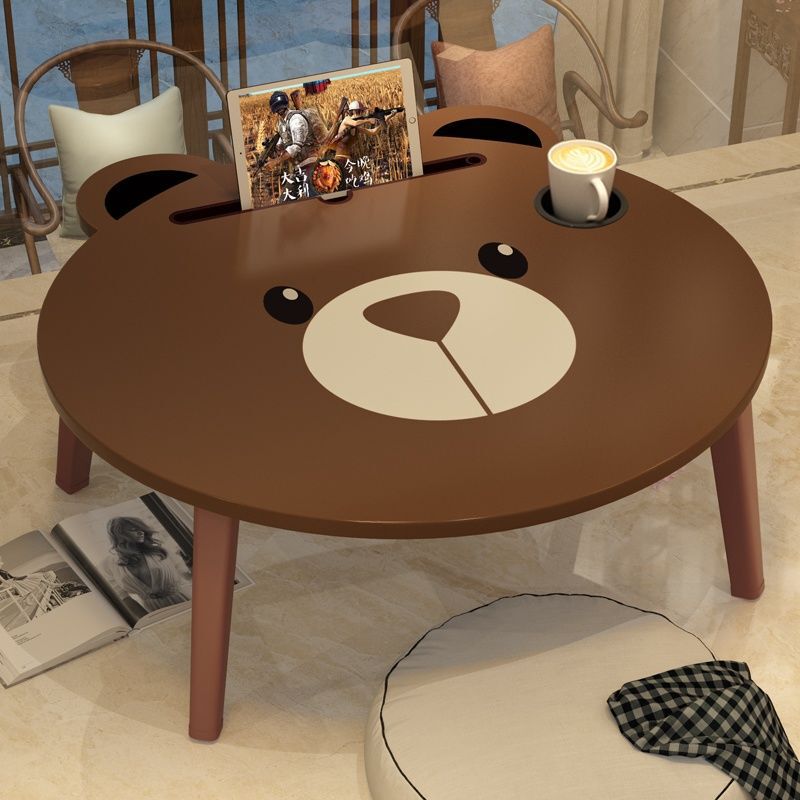 Foldable Small Bed Table, Cute Portable Folding Desk for Bedroom, Sitting on the Carpet, Computer Desk for Lazy People