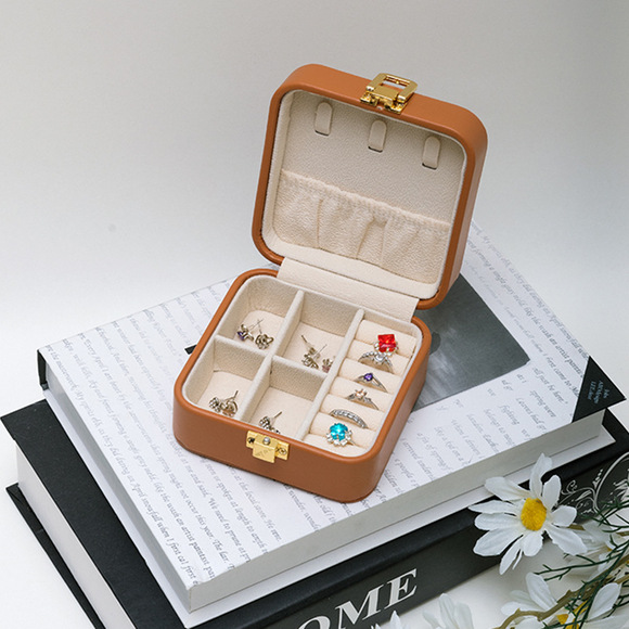 Jewelry Boxes Classification Elegant Solid Color Pu Leather Jewelry Boxes