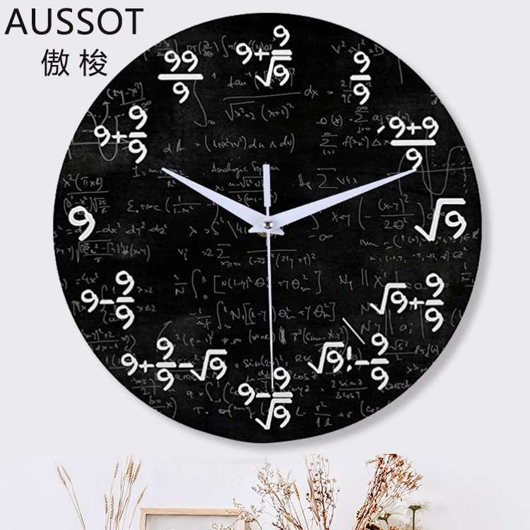 Creativo salón hogar moda matemáticas Reloj de pared reloj simple Amazon Venta caliente retro Reloj de pared reloj