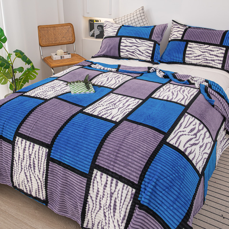 블루 및 그레이 체크 무늬