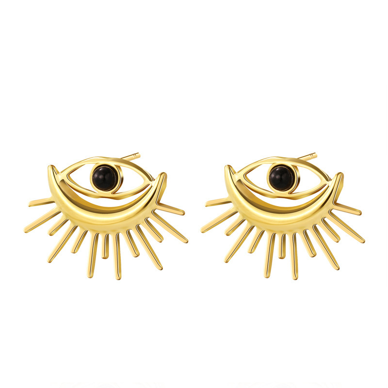 Devil's Eye serije naušnica od nehrđajućeg čelika s hladnim i elegantnim dojmom i svestranih naušnica za putovanje na posao s _voghion.com